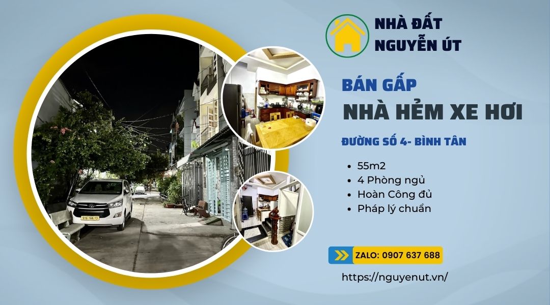 Bán Nhà Ngộp Hẻm Xe Hơi Đường Số 4 Bình Tân 