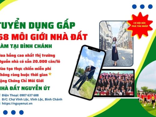 Tuyển Dụng Gấp 68 Môi Giới Nhà Đất Làm Tại Bình Chánh