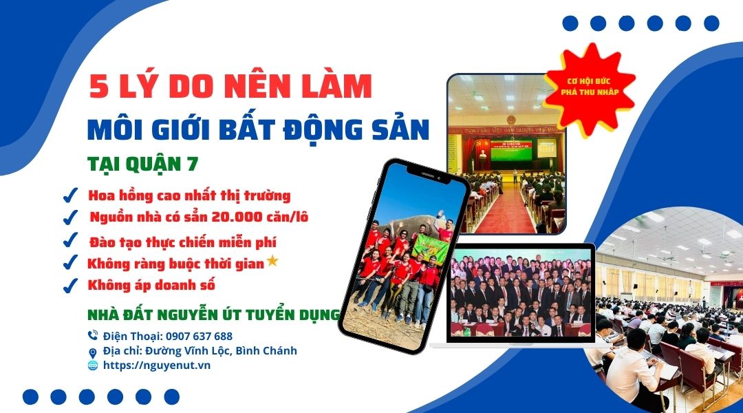 Tuyển 47 Môi Giới Nhà Đất Làm Bán Thời Gian Tại Quận 7