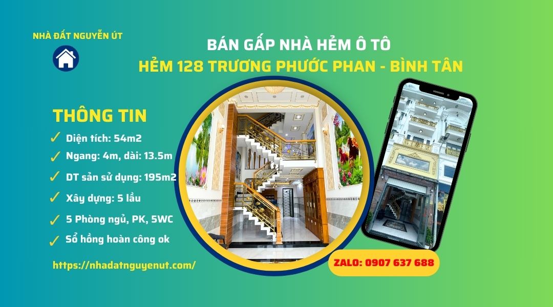 Bán Nhà Hẻm 128 Trương Phước Phan Bình Tân Giá Rẻ